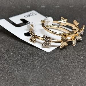 Rue 21 Butterfly Hoop Earrings